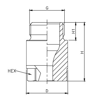 Чертеж форсунки полного конуса серии DA2