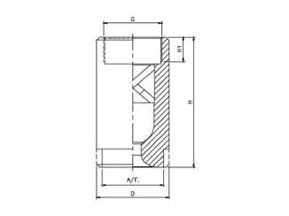 Чертеж форсунки полного конуса серии DB2 (средний)