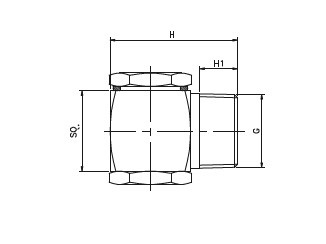 Чертеж форсунки тангенциальной полного конуса серии DI